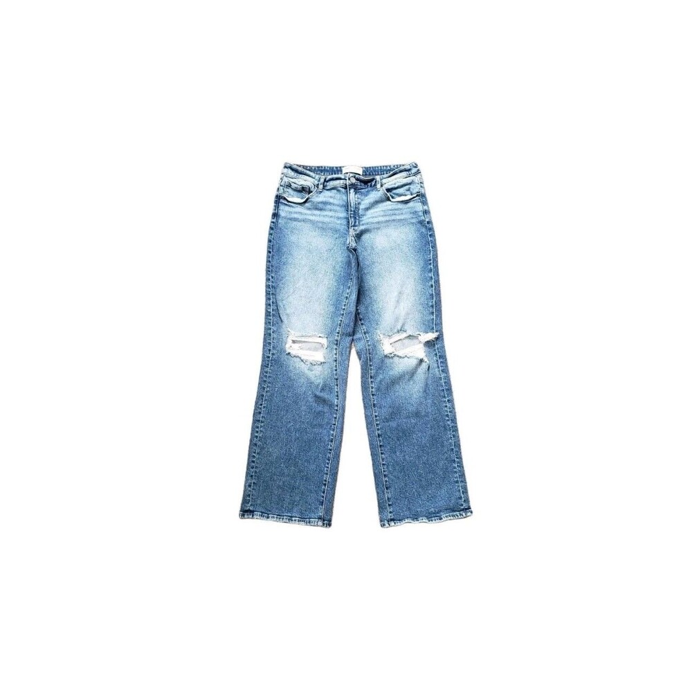 BKE Payton Wide Leg Universal Fit 30x32(FITS 33x32)  Light Wash Distressed Jeans